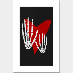 Skull hand Posters and Art